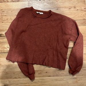 Cropped dark orange fall sweater